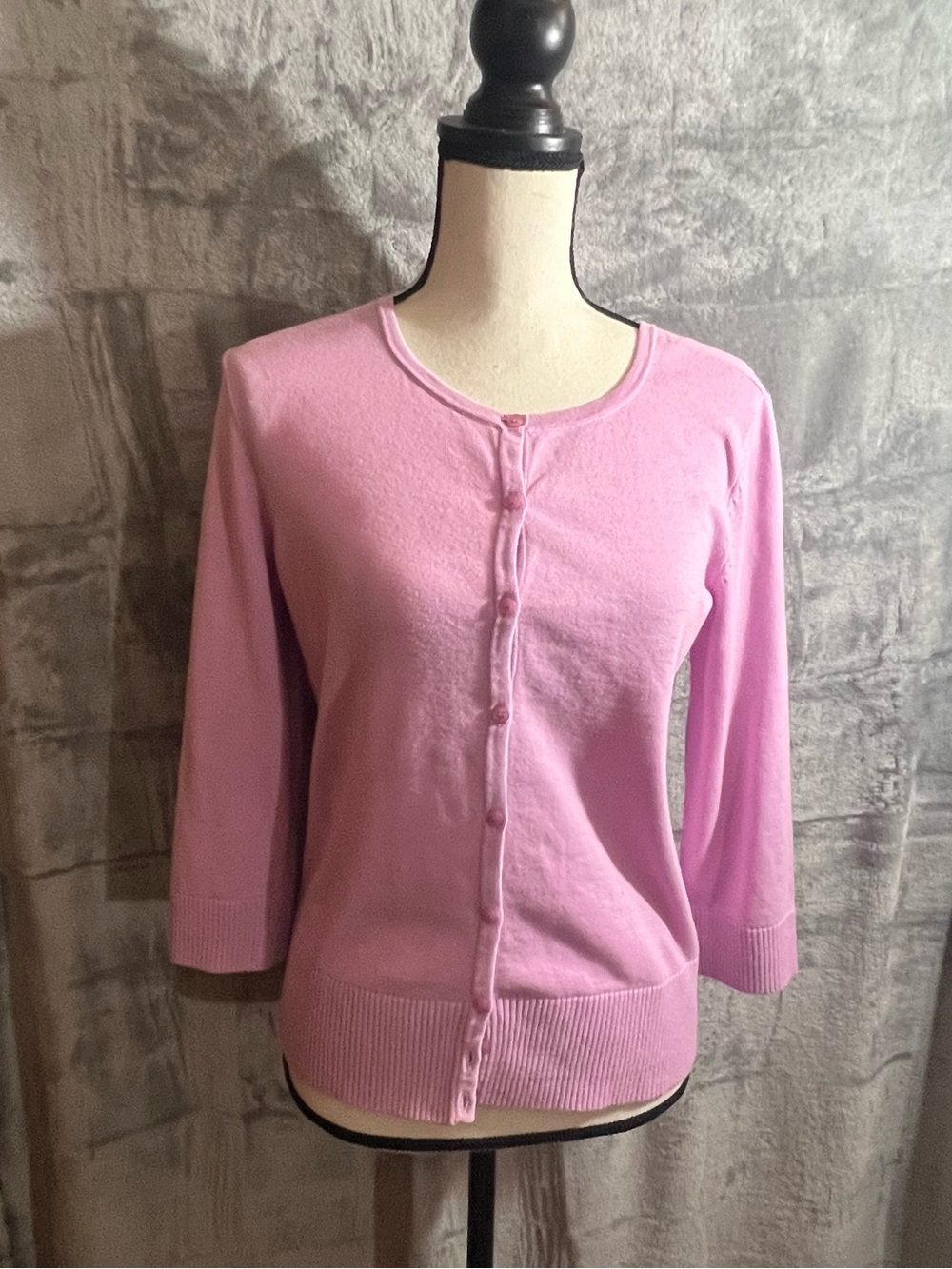 Ann Taylor Light Pink Button-Front Cardigan